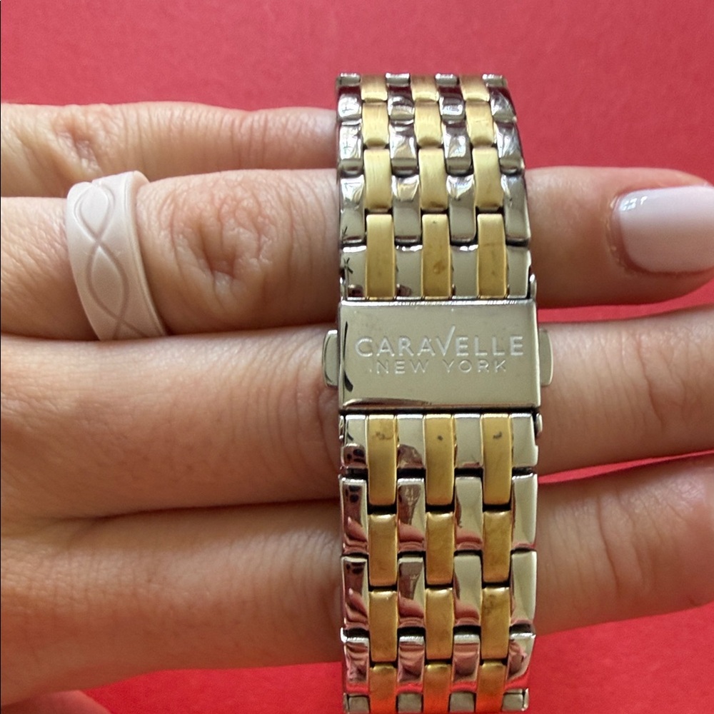 Caravelle New York Two-Tone Crystal Accent Women’s Watch - Gold & Silver - Picture 2 of 7